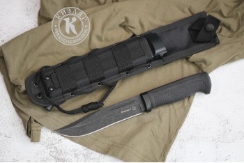 Нож Колыма-1 AUS-8 стоунвошь черный MOLLE black