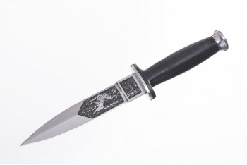 Нож КО-1 AUS-8 художественно оформленный кожа