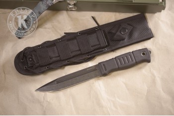 Нож Витязь AUS-8 эластрон MOLLE черный в подарочной коробке