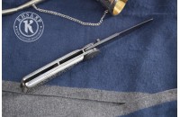 Нож складной Байкер-1 дамасск плашки серебро (модель 1) 