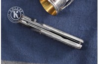 Нож складной Байкер-1 дамасск плашки серебро (модель 1) 