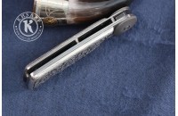 Нож складной Байкер-1 дамасск плашки серебро (модель 1) 