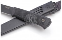 Нож Сова AUS-8 стоунвош черный эластрон 