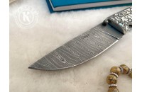 Нож складной Стерх дамасск плашки серебро 