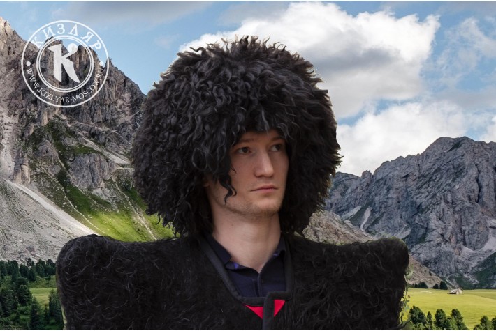Папаха кавказская козья черная 