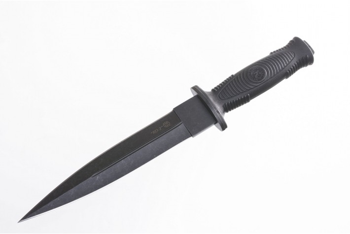 Нож КО-2 AUS-8 стоунвош черный эластрон 