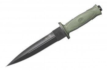 Нож КО-2 AUS-8 стоунвош черный  эластрон олива