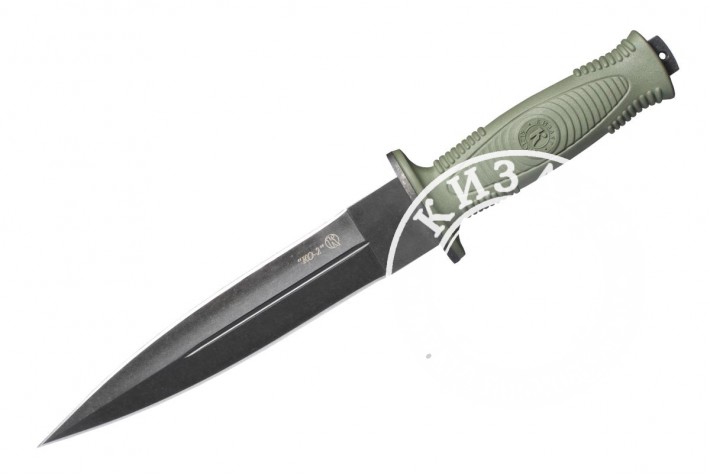 Нож КО-2 AUS-8 стоунвош черный эластрон олива 