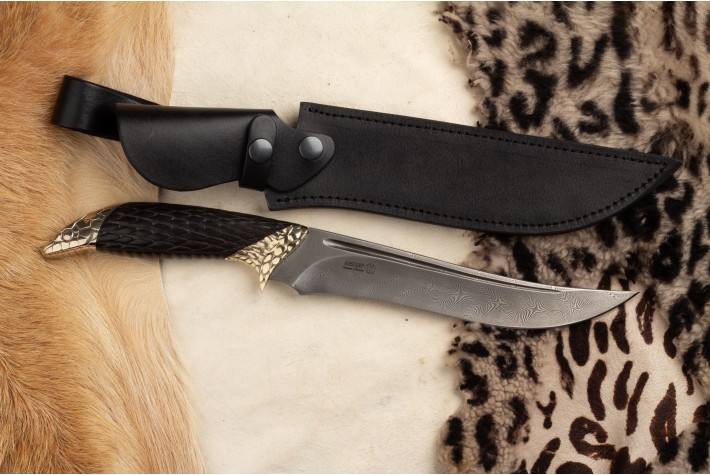 Нож Змея дамасск художественное литье 